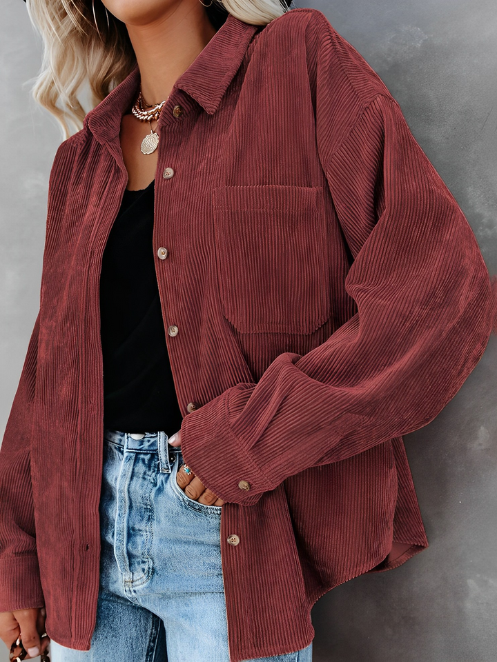 Corduroy Button Jacket | Elegant Outerwear for Cooler Days