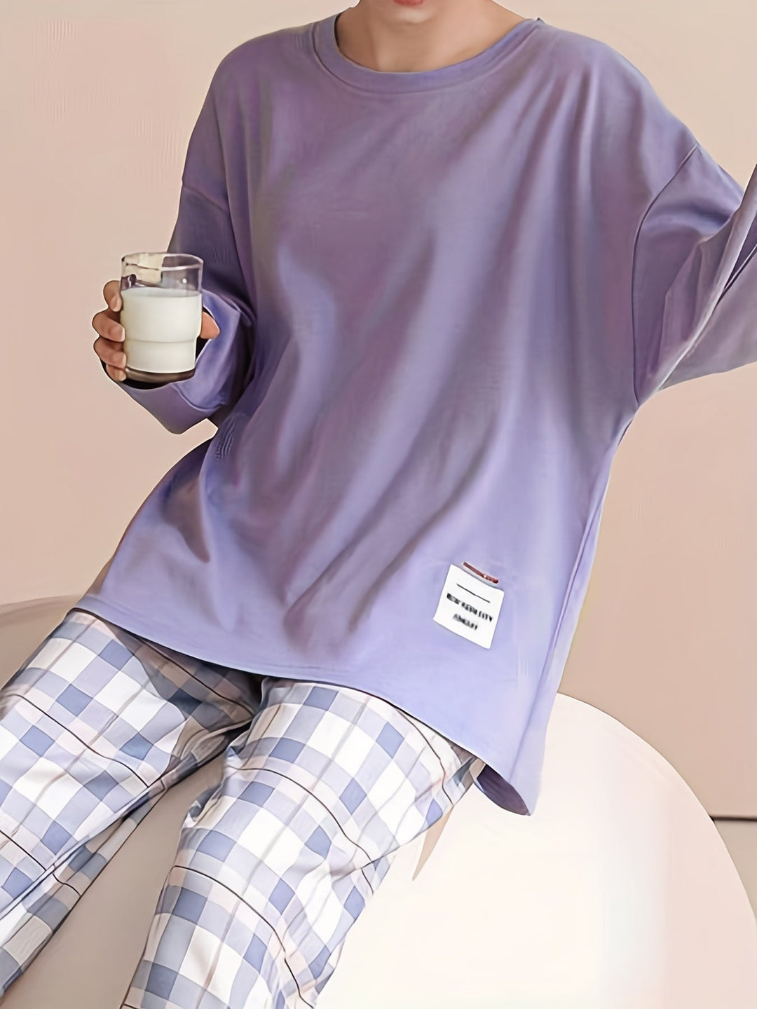 Cozy Elegance | Women's Pajama Set with Checkered Print