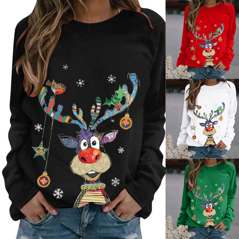 Cozy Reindeer Print Oversized Sweater | Women's Sweater 3