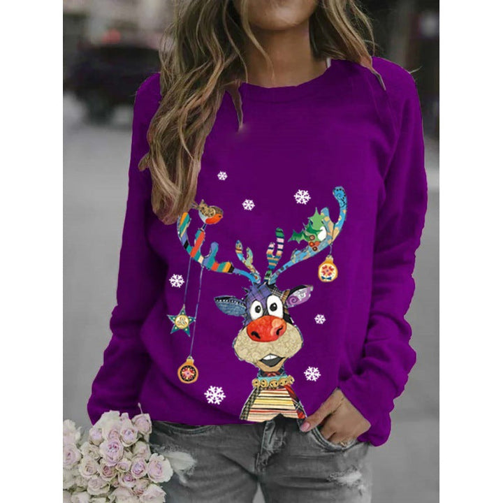 Cozy Reindeer Print Oversized Sweater | Women's Sweater 8