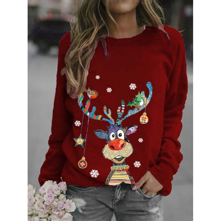 Cozy Reindeer Print Oversized Sweater | Women's Sweater 9