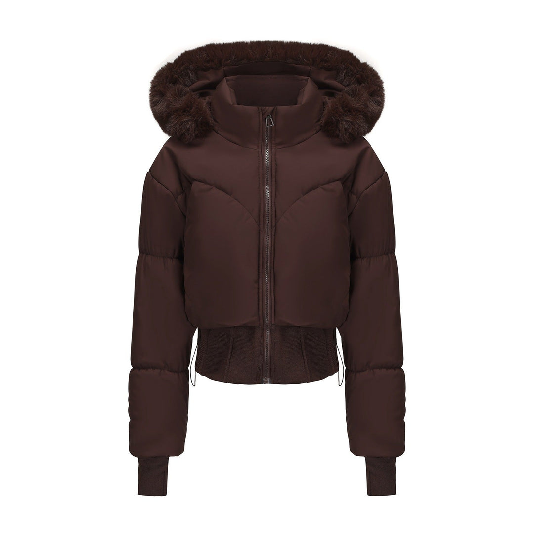 Cropped Down Jacket with Removable Hood | Women's Puffer Jacket 4