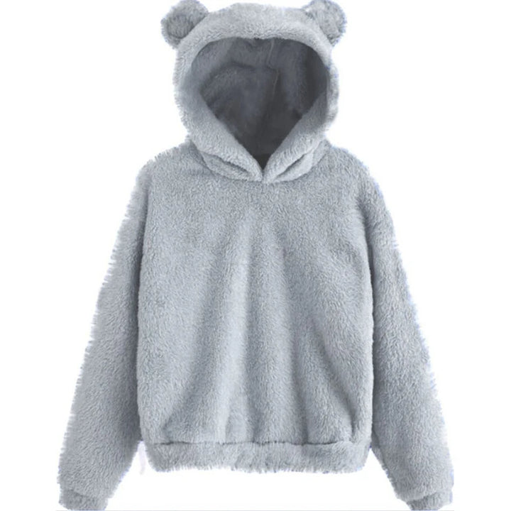 Cute Bear Ears Hoodie | Women's Fluffy Sweatshirt