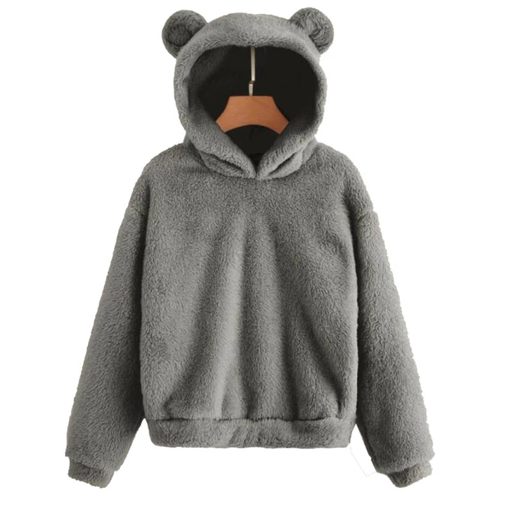 Cute Bear Ears Hoodie | Women's Fluffy Sweatshirt