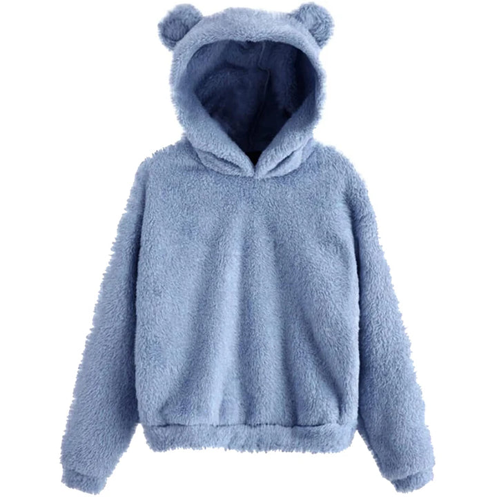 Cute Bear Ears Hoodie | Women's Fluffy Sweatshirt