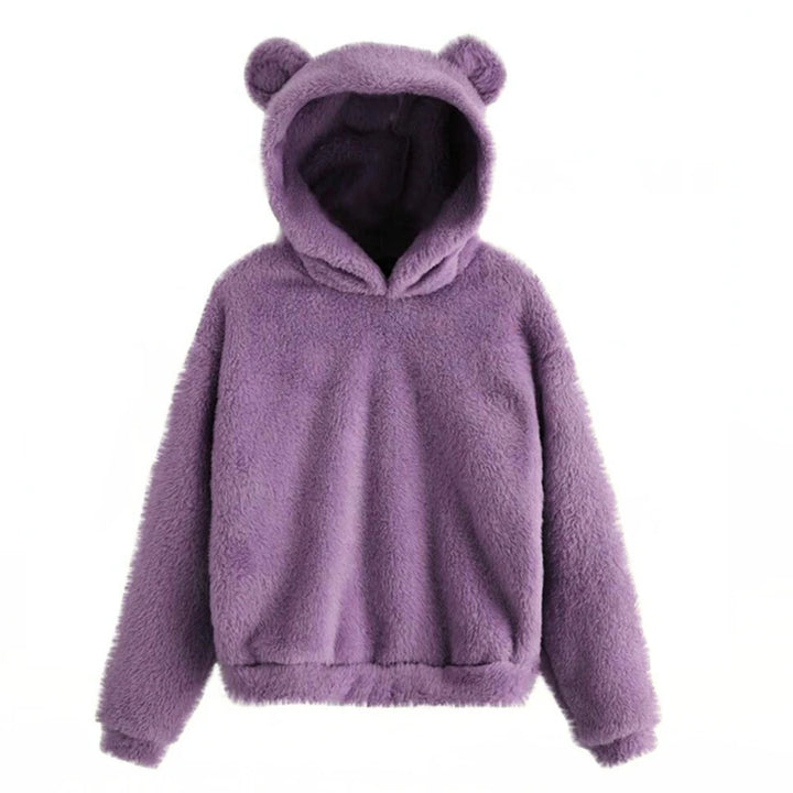 Cute Bear Ears Hoodie | Women's Fluffy Sweatshirt
