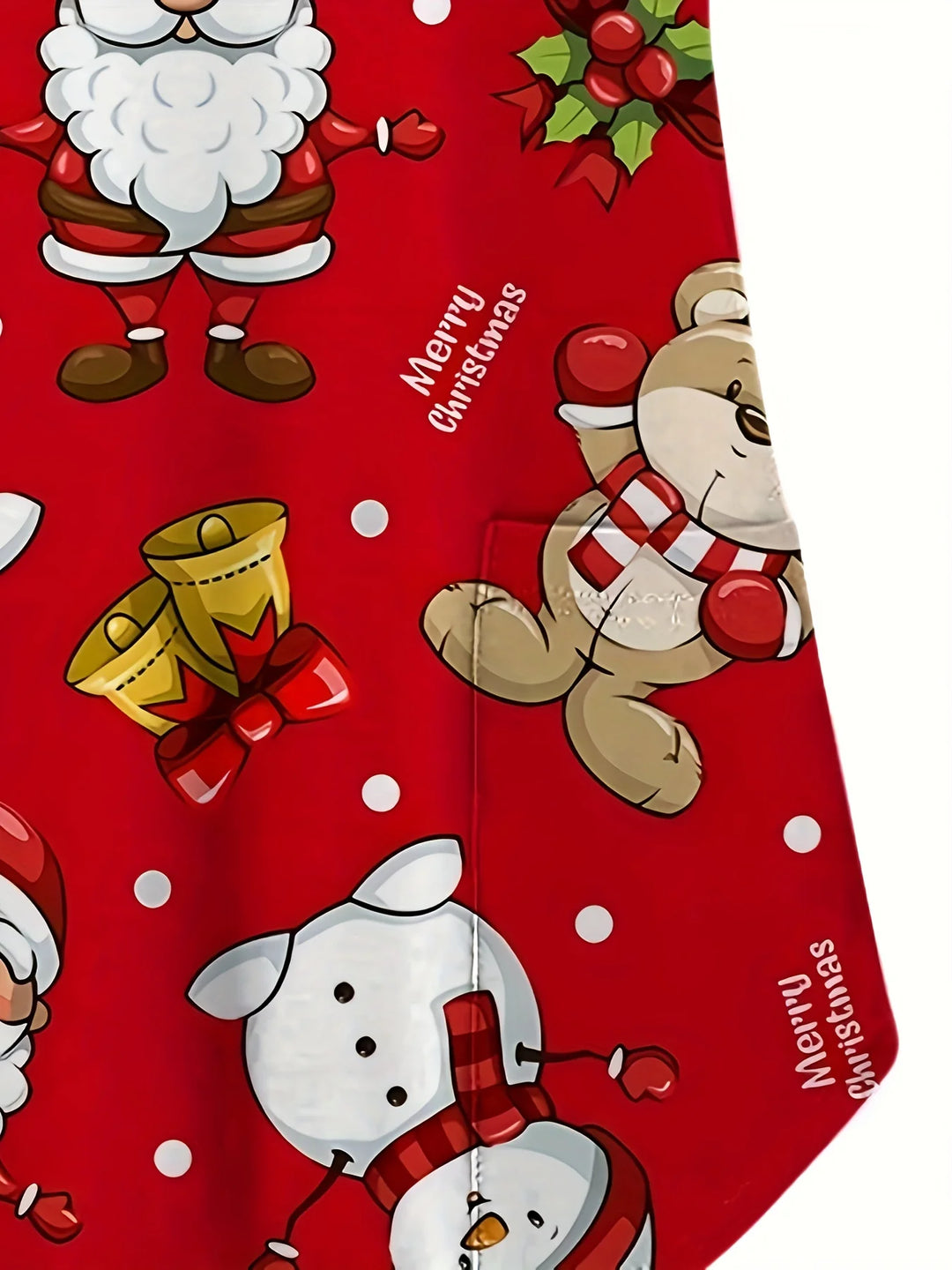 Cute Snowman Print V-Neck Top | Women's Clinical Uniform