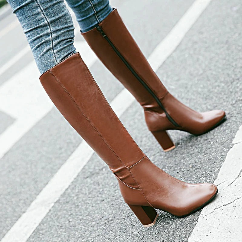 Daisy Cozy Zipper Boots | Stylish Soft Heels for Women 1