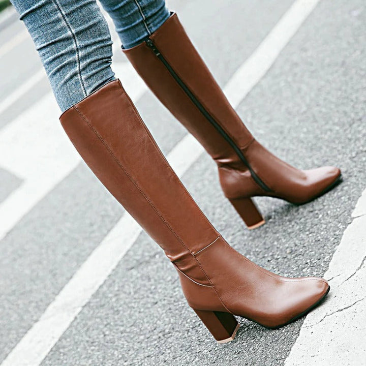 Daisy Cozy Zipper Boots | Stylish Soft Heels for Women 1