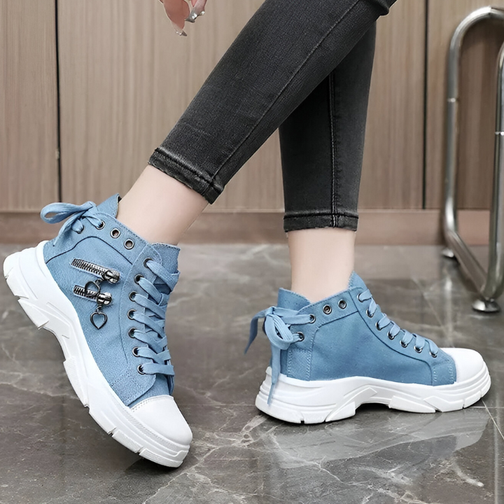 Denim High-Top Sneakers | Women's Sneakers