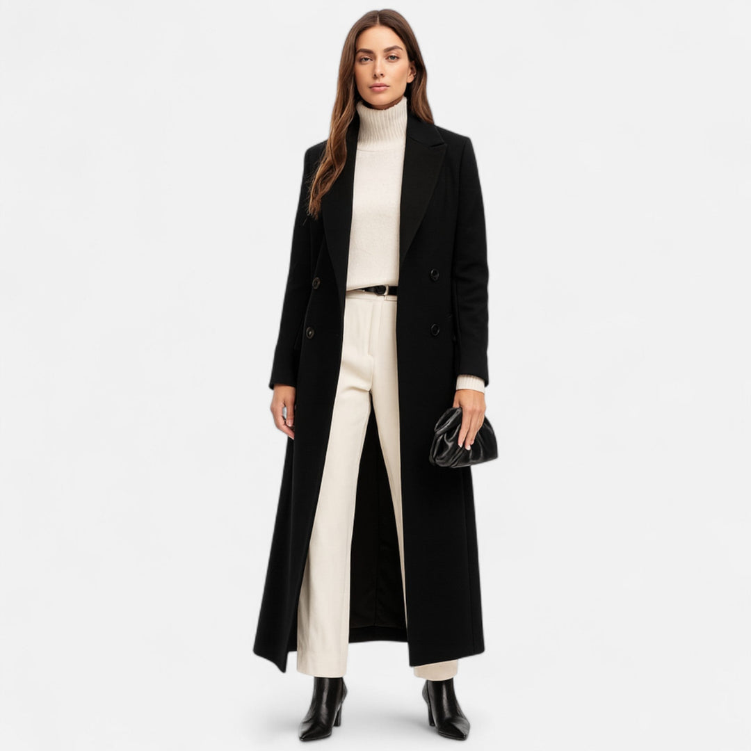 Elegant Maxi Coat | Women's Winter Coat with Collar