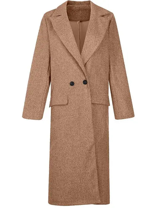 Elegant Camel Hair Trench Coat | Women’s Classic Outerwear