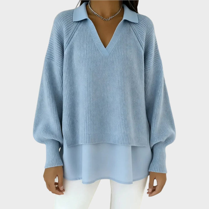 Elegant Casual Sweater | Layered Knit Design for Women