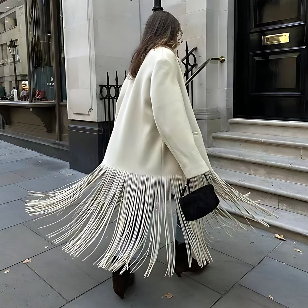 Elegant Women's Coat with Fringe Detail | Winter Coats Women