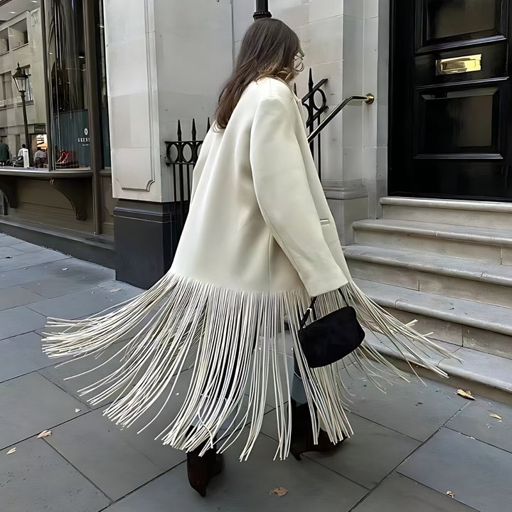Elegant Women's Coat with Fringe Detail | Winter Coats Women