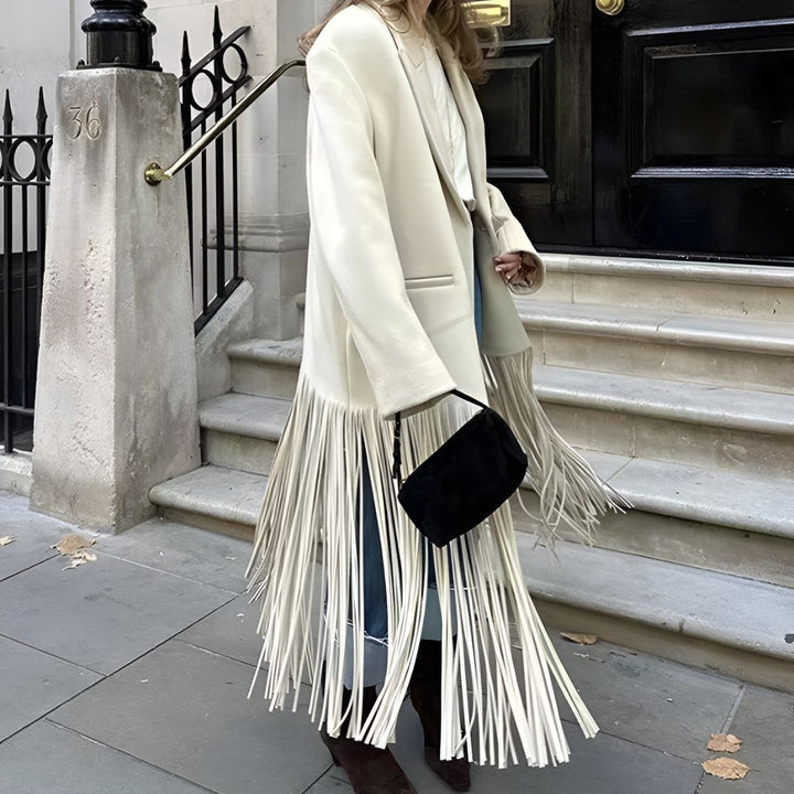 Elegant Women's Coat with Fringe Detail | Winter Coats Women