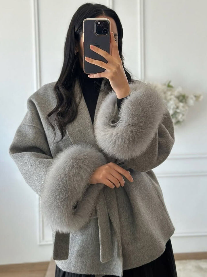 Elegant Women's Faux Fur Winter Coat | Short Coat