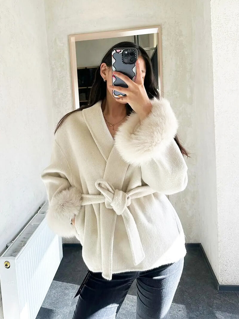 Elegant Women's Faux Fur Winter Coat | Short Coat