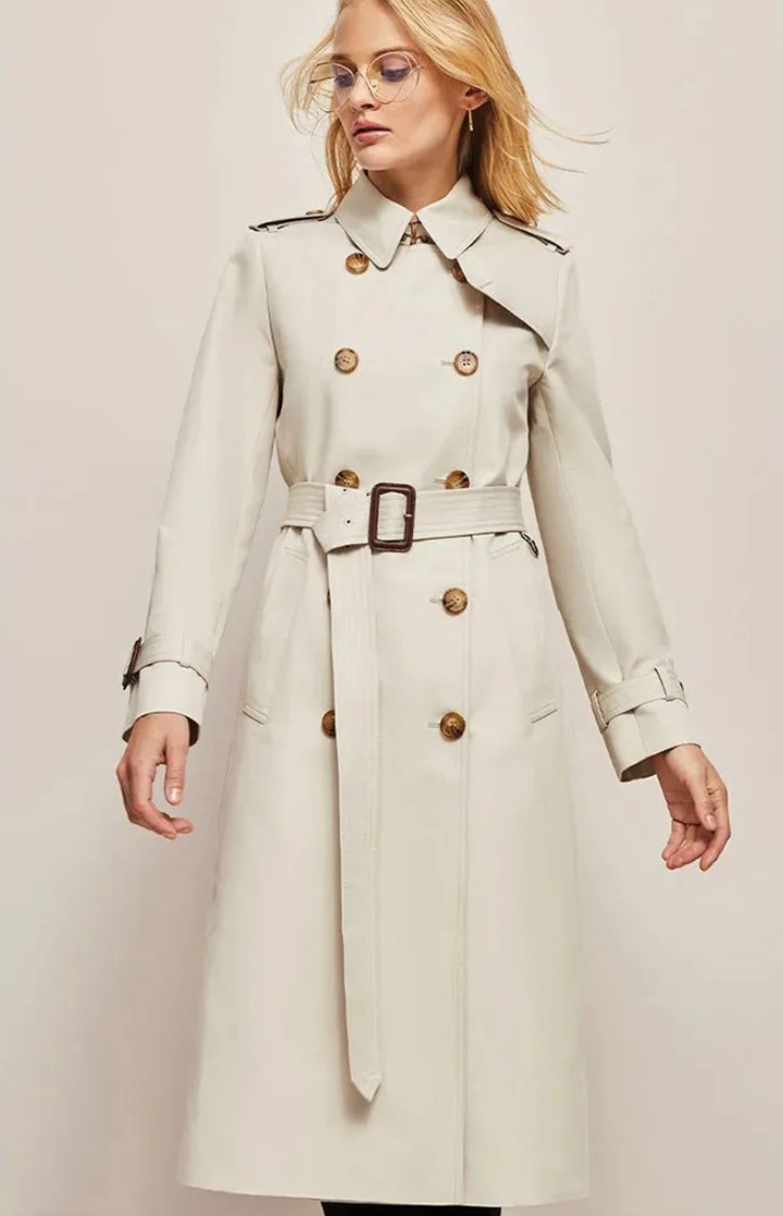 Elegant Long Women's Coat with Lapel Collar | Winter Coats