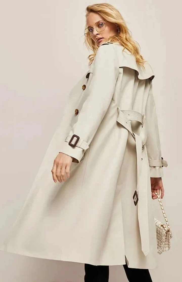 Elegant Long Women's Coat with Lapel Collar | Winter Coats
