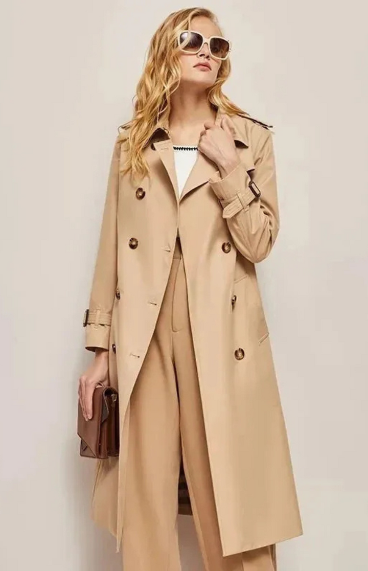 Elegant Long Women's Coat with Lapel Collar | Winter Coats