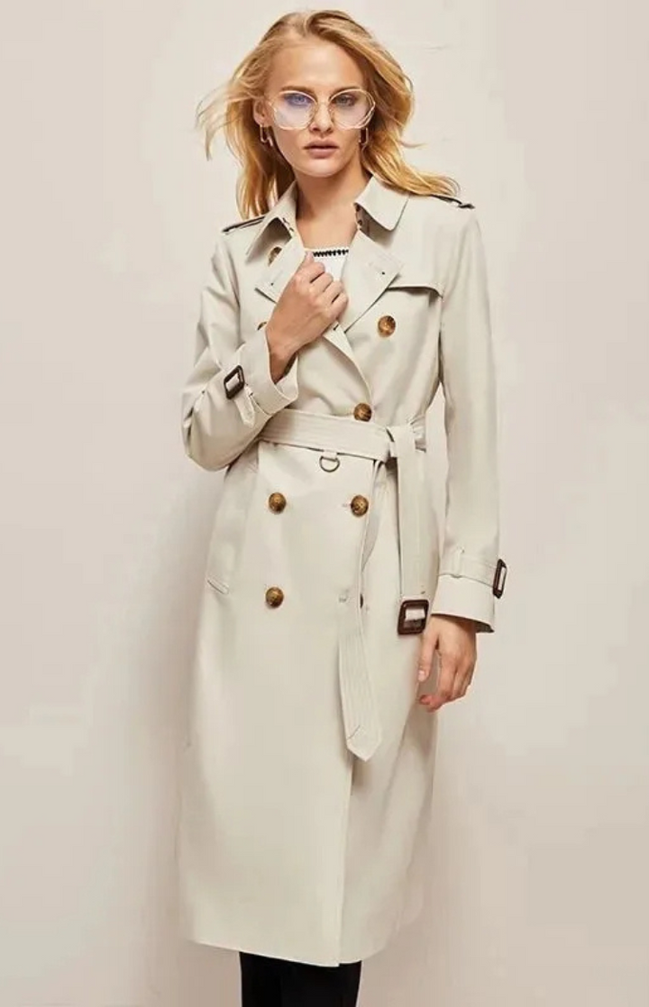 Elegant Long Women's Coat with Lapel Collar | Winter Coats