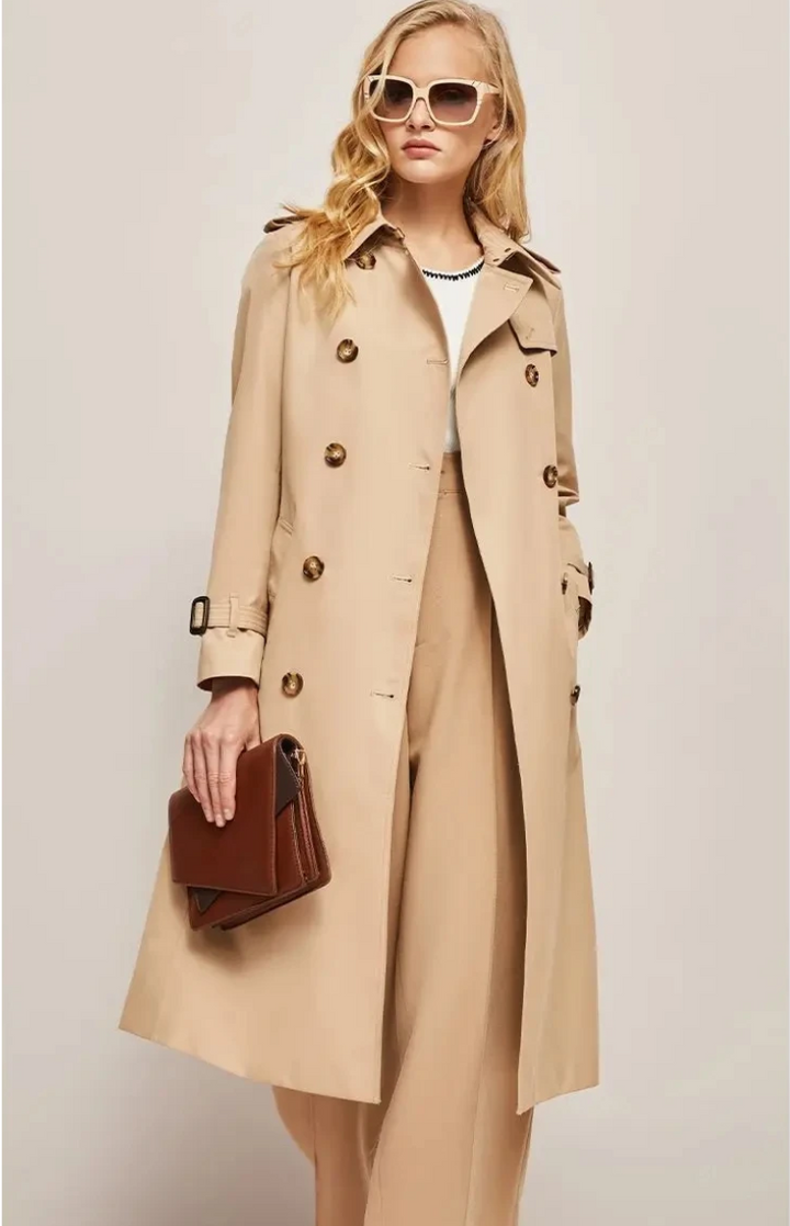 Elegant Long Women's Coat with Lapel Collar | Winter Coats