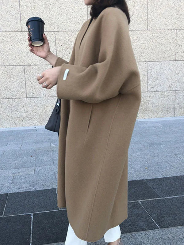 Elegant Long Wool Coat for Women | Fashion Outerwear