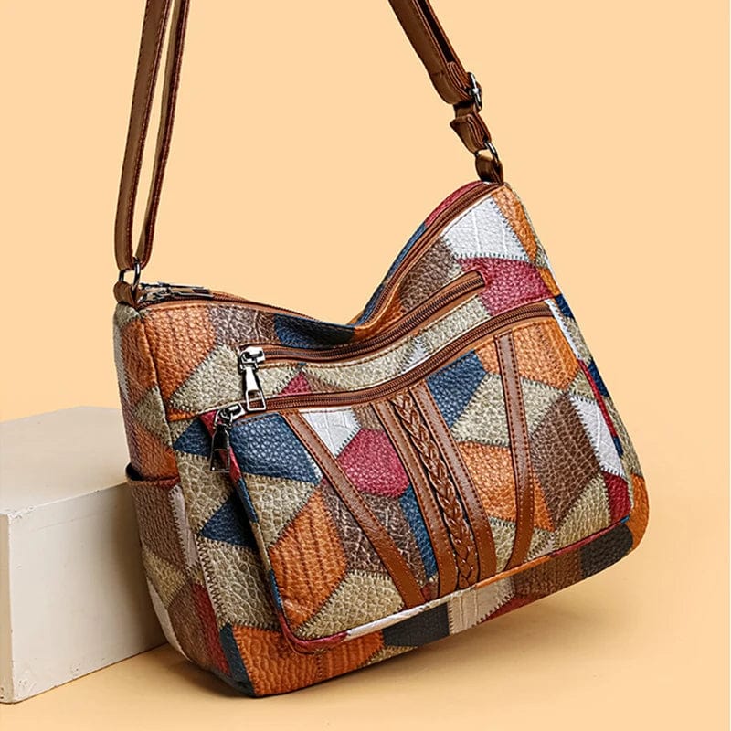 Elegant Patchwork Shoulder Bag | Shoulder Bags for Women