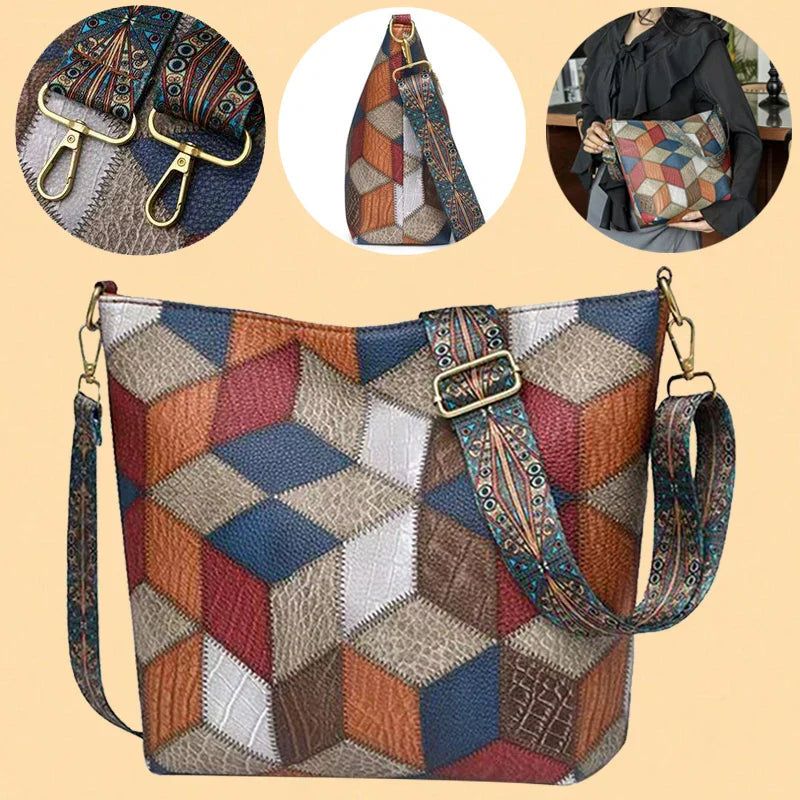 Elegant Patchwork Shoulder Bag | Shoulder Bags for Women