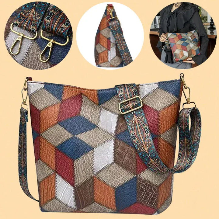 Elegant Patchwork Shoulder Bag | Shoulder Bags for Women