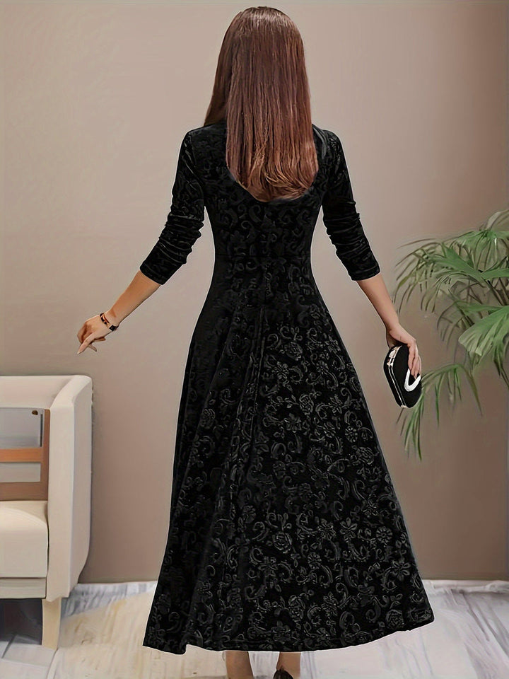 Elegant Long Sleeve Maxi Dress | Women's Cocktail Dress