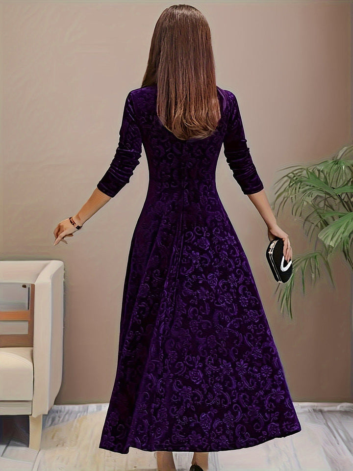Elegant Long Sleeve Maxi Dress | Women's Cocktail Dress