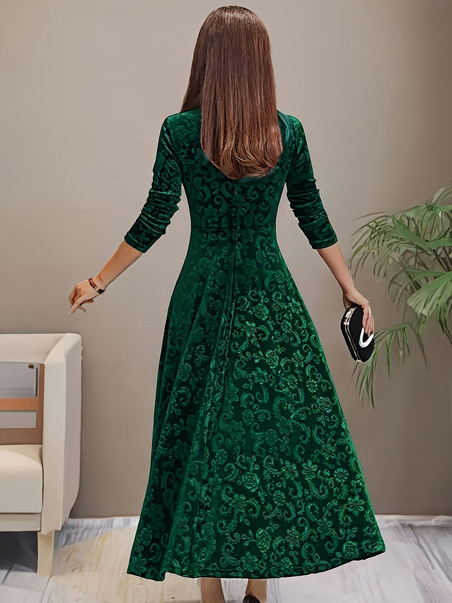Elegant Long Sleeve Maxi Dress | Women's Cocktail Dress