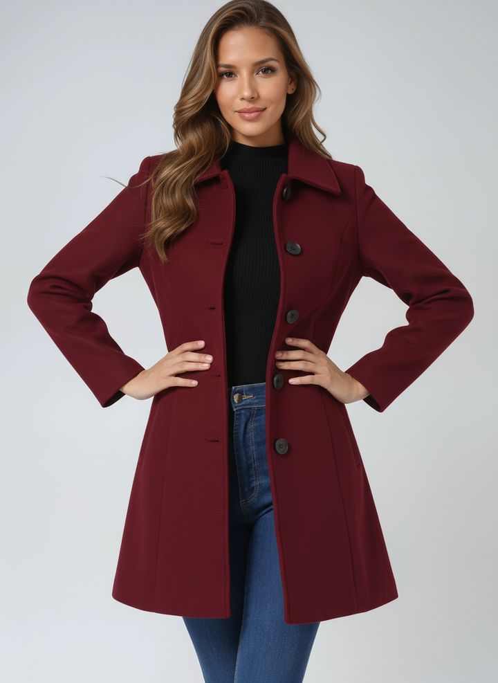 Elegant Women's Coat | Fit and Flare Jacket