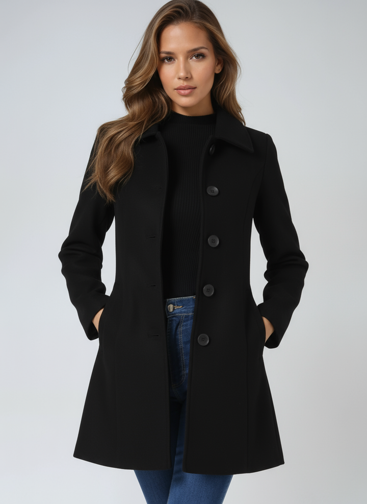 Elegant Women's Coat | Fit and Flare Jacket