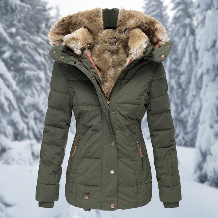 Elegant Women's Winter Jacket with Fur Hood | Stylish Outerwear