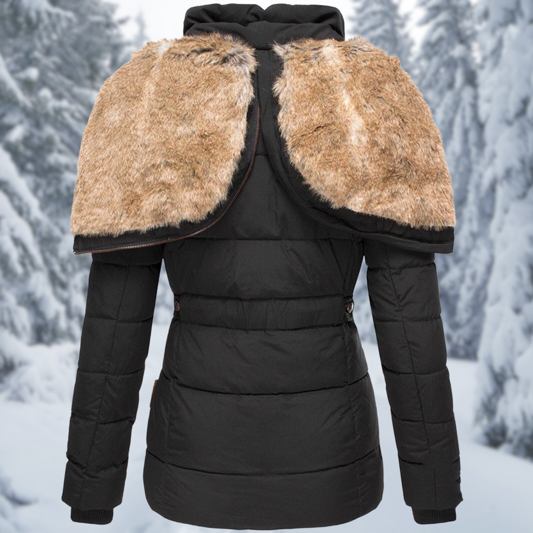 Elegant Women's Winter Jacket with Fur Hood | Stylish Outerwear