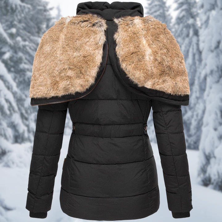 Elegant Women's Winter Jacket with Fur Hood | Stylish Outerwear