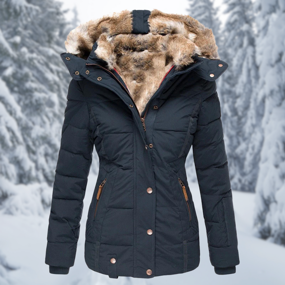 Elegant Women's Winter Jacket with Fur Hood | Stylish Outerwear