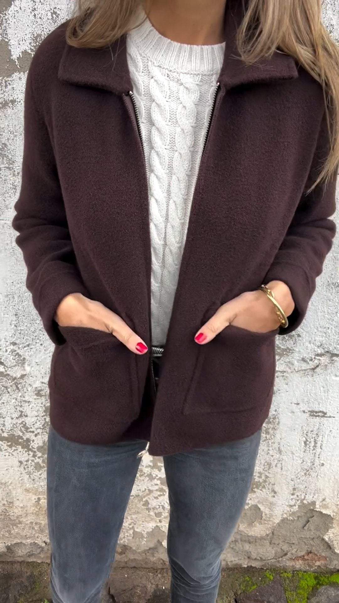 Elegant Wool Blend Jacket | Women's Jacket
