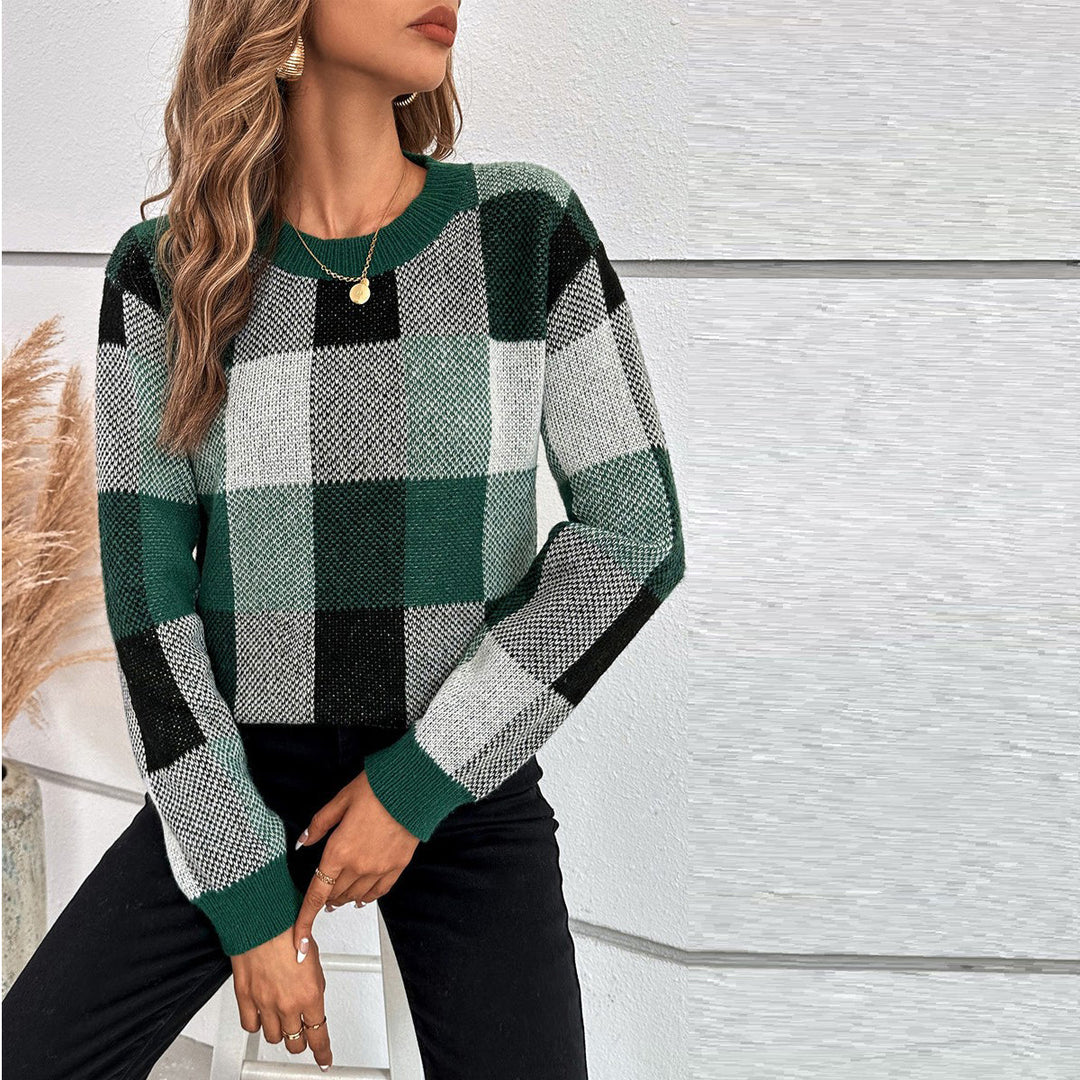 Eline Lightweight Checked Knit Sweater | Women's Sweater