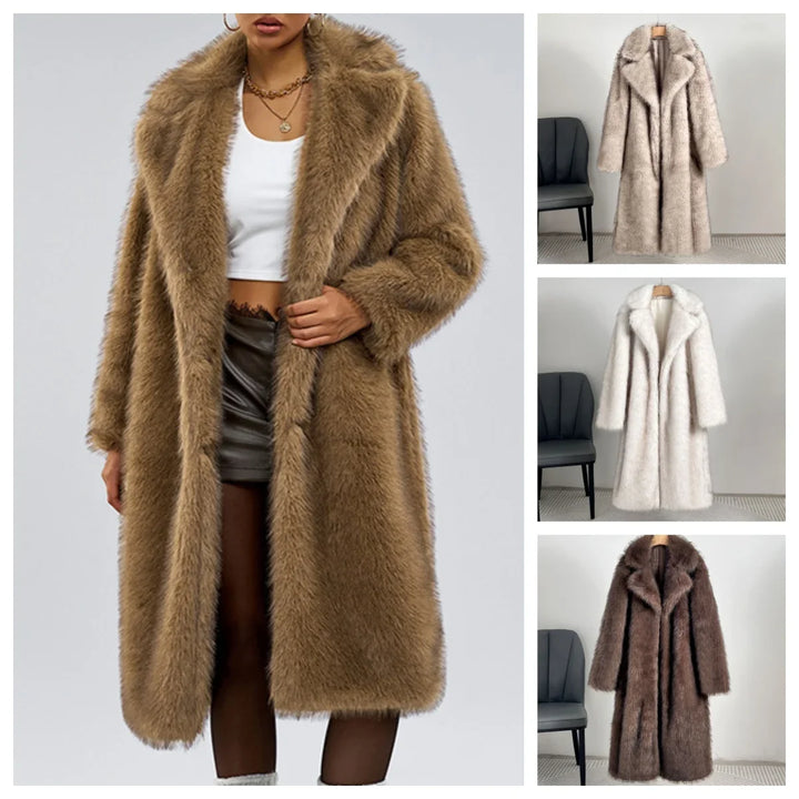 Faux Fur Gradient Coat | Women's Winter Coat