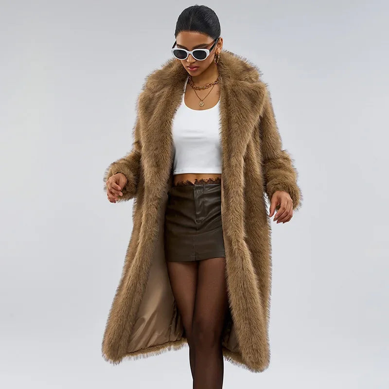 Faux Fur Gradient Coat | Women's Winter Coat