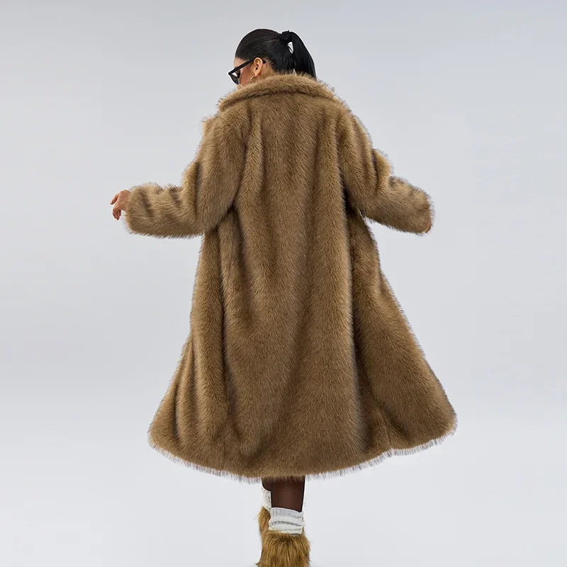 Faux Fur Gradient Coat | Women's Winter Coat