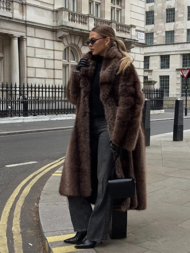 Faux Fur Long Coat | Women's Winter Coat