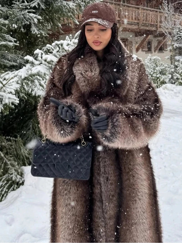 Faux Fur Long Coat | Women's Winter Coat