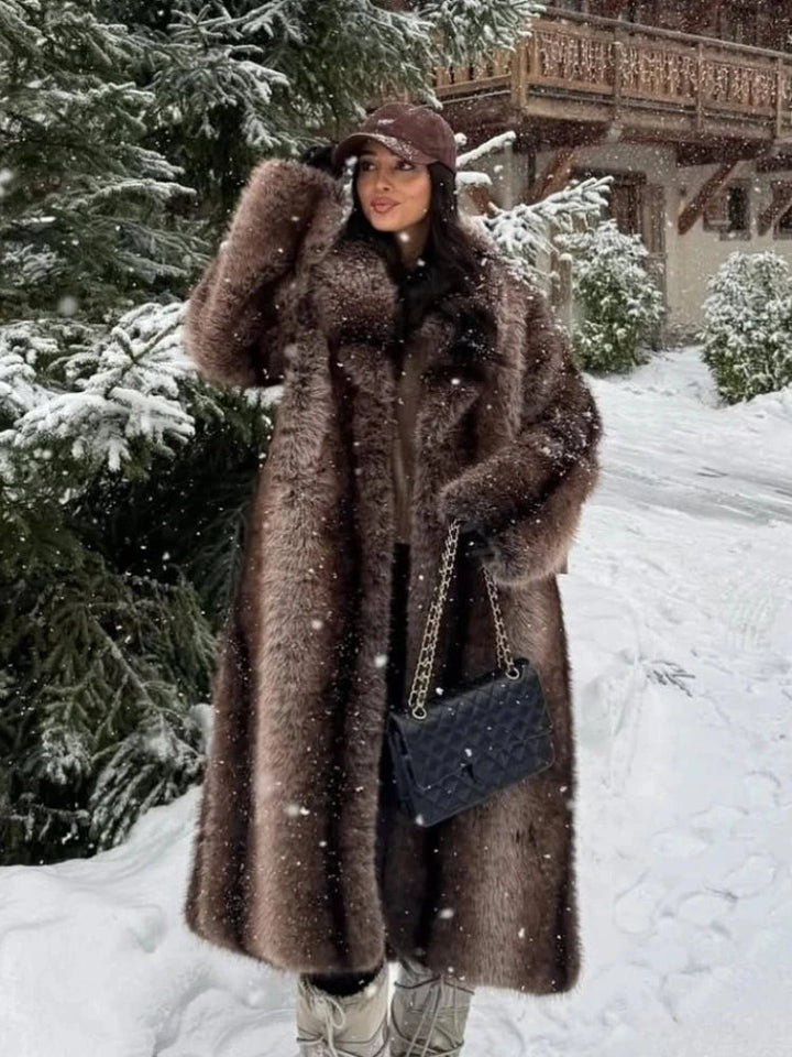 Faux Fur Long Coat | Women's Winter Coat