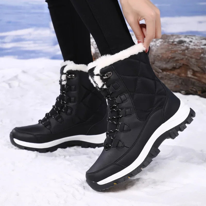 Fleece Lined Snow Boots Women | Winter Outdoor Footwear