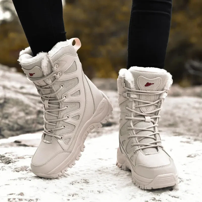 Fleece Lined Winter Snow Boots | High Top Waterproof Hiking Footwear